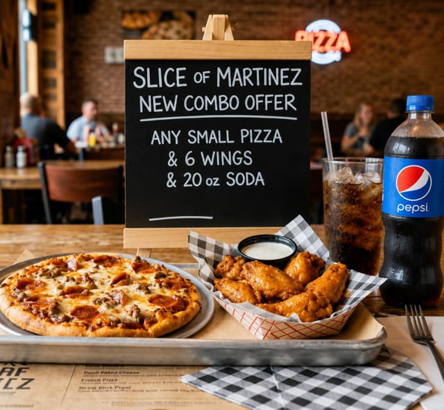 Small Pizza And wings Combo+20 Oz Soda.