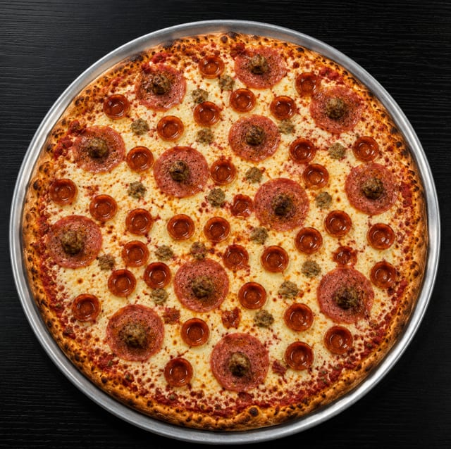 Meat Marvel Pizza.