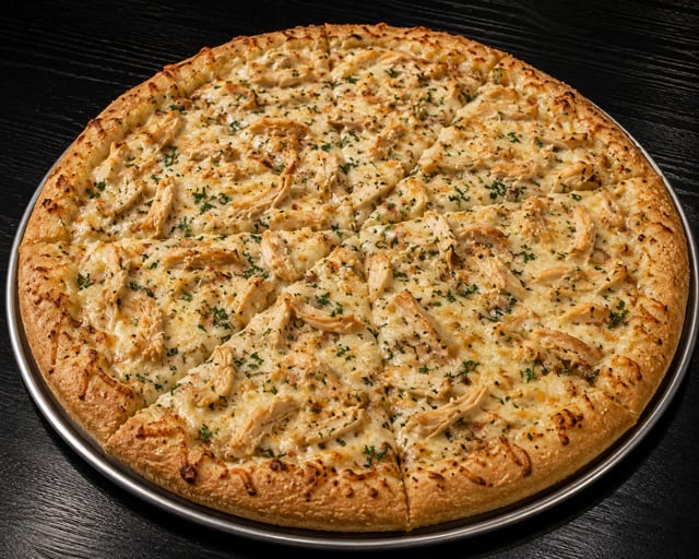 Small Garlic Chicken Pizza.