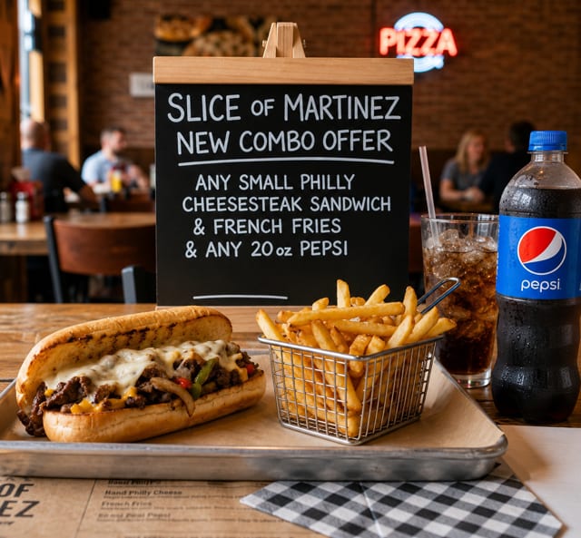 Steak Philly sandwich combo+20 Oz Soda.