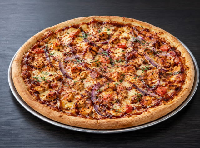 Small Barbecue Chicken Pizza.